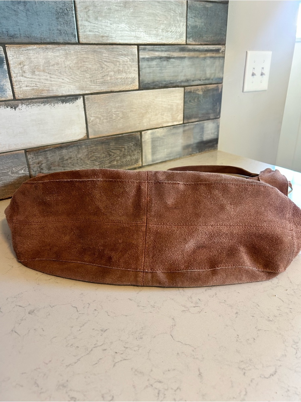 Free People Suede Roma Tote in Rust With Bonus Scarf and Cherry Bag Charm - Picture 15 of 16